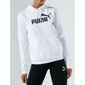PUMA-Women's  ESSENTIALS LOGO FLEECE HOODIE GRIS  Size(M)  ⭐⭐⭐⭐⭐🥰❤